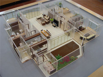 Mô hình thiết kế nội thất thu nhỏ, Mô hình 3D nội thất nhà acrylic 60 * 60CM